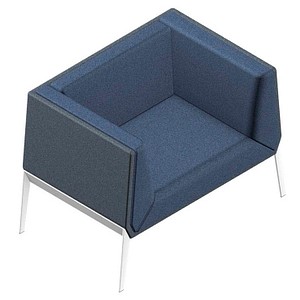 Quadrifoglio Besuchersessel Accord blau, grau weiß Stoff 101,0 x 68,0 x 76,0 cm, 1 St.