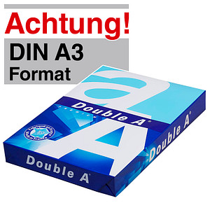 Double A Kopierpapier PREMIUM DIN A3 80 g/qm 500 Blatt Double A Kopierpapier PREMIUM DIN A3 80 g/qm 500 Blatt