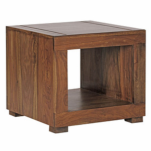 WOHNLING Couchtisch quadratisch Massivholz sheesham 50,0 x 50,0 x 45,0 cm, 1 St.