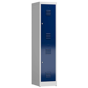 ClassiX Spind enzianblau, lichtgrau X-523211, 2 Schließfächer 41,5 x 50,0 x 180,0 cm