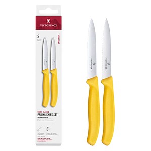 VICTORINOX Küchenmesser  Swiss Classic silber, gelb, Klinge: 10,0 cm, 2 St.