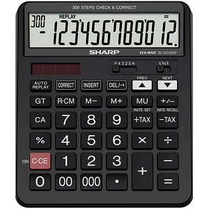 SHARP EL-CC12GP Taschenrechner schwarz