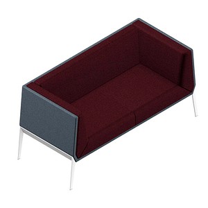 Quadrifoglio 2-Sitzer Sofa Accord bordeaux, grau weiß Stoff 156,0 x 68,0 x 76,0 cm, 1 St.