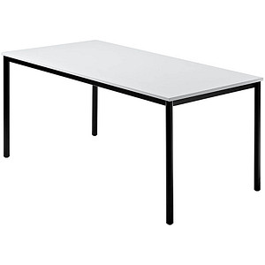 HAMMERBACHER Konferenztisch VDR16 lichtgrau rechteckig, Rundrohr schwarz, 160,0 x 80,0 x 72,0 cm