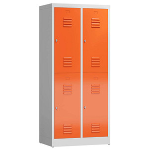 ClassiX Spind feuerrot, lichtgrau X-523224, 4 Schließfächer 80,0 x 50,0 x 180,0 cm