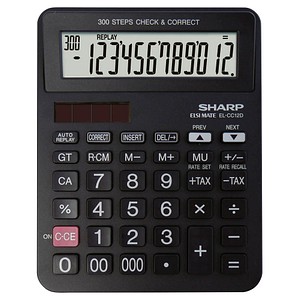 SHARP EL-CC12D Taschenrechner schwarz
