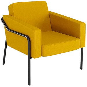medso powered by PAPERFLOW Sessel MEDSO L gelb schwarz Kunststoff 75,0 x 74,3 x 73,6 cm, 1 St.