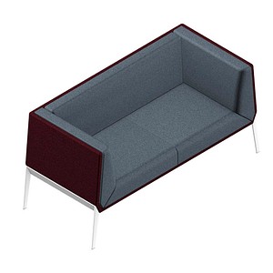 Quadrifoglio 2-Sitzer Sofa Accord grau, bordeaux weiß Stoff 156,0 x 68,0 x 76,0 cm, 1 St.