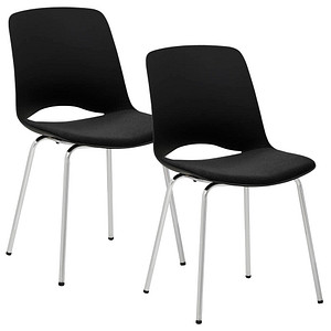 Mayer Besucherstühle 2521_01 schwarz Kunststoff, 2 St.