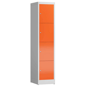 ClassiX Schließfachschrank feuerrot, lichtgrau X-523414, 4 Schließfächer 41,5 x 50,0 x 180,0 cm