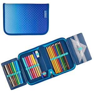 herlitz Federmäppchen befüllt Dip Dye blau/türkis 31-teilig, 20,5 x 3,8 cm