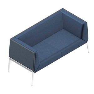 Quadrifoglio 2-Sitzer Sofa Accord blau, grau weiß Stoff 156,0 x 68,0 x 76,0 cm, 1 St.
