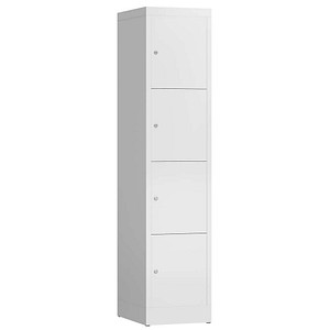 ClassiX Schließfachschrank signalweiß X-523417, 4 Schließfächer 41,5 x 50,0 x 180,0 cm