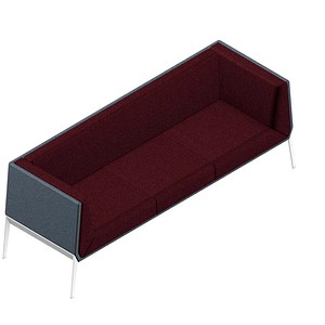 Quadrifoglio 3-Sitzer Sofa Accord bordeaux, grau weiß Stoff 211,0 x 68,0 x 76,0 cm, 1 St.
