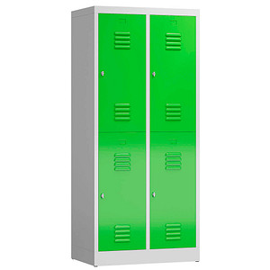 ClassiX Spind gelbgrün, lichtgrau X-523225, 4 Schließfächer 80,0 x 50,0 x 180,0 cm