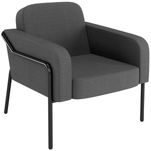 medso powered by PAPERFLOW Sessel MEDSO L Rund anthrazit schwarz Stoff 75,0 x 74,3 x 73,6 cm, 1 St.