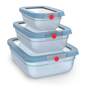 emsa Frischhaltedosen-Set ONECLICK blau 0,5/1,2/2,3 l, 3 St.