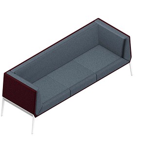 Quadrifoglio 3-Sitzer Sofa Accord grau, bordeaux weiß Stoff 211,0 x 68,0 x 76,0 cm, 1 St.
