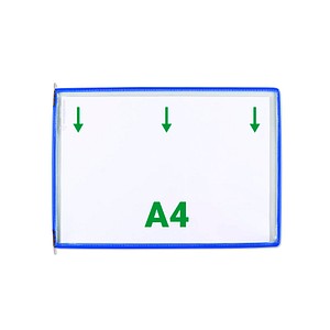 20 tarifold Sichttafeln mit 5 Aufsteckreitern DIN A4 quer blau, Öffnung oben