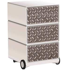 PAPERFLOW easyBox Industrial Rollcontainer weiß, bunt 61789 4 Auszüge 39,0 x 43,6 x 64,2 cm