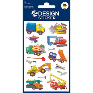 AVERY Zweckform Aufkleber 53209 Baufahrzeuge, 30 Etiketten