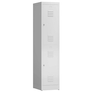 ClassiX Spind lichtgrau X-523210, 2 Schließfächer 41,5 x 50,0 x 180,0 cm