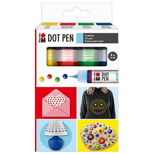 Marabu Grundfarben Dot Pen Set farbsortiert, 4 St.