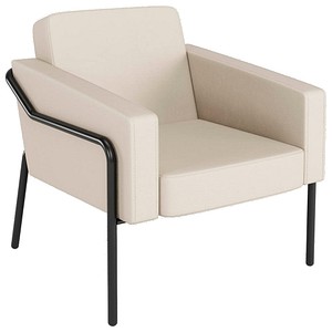 medso powered by PAPERFLOW Sessel MEDSO L creme schwarz Kunstleder 75,0 x 74,3 x 73,6 cm, 1 St.