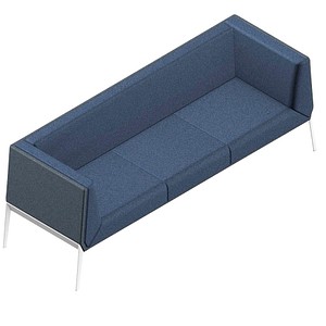 Quadrifoglio 3-Sitzer Sofa Accord blau, grau weiß Stoff 211,0 x 68,0 x 76,0 cm, 1 St.