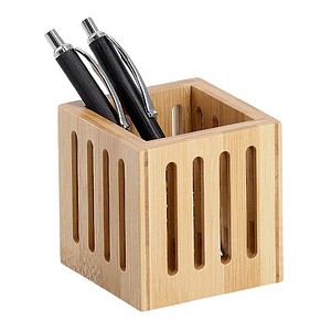 Zeller Stiftehalter braun Bambus 8,0 x 8,0 x 8,0 cm