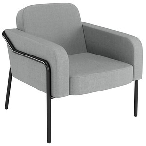 medso powered by PAPERFLOW Sessel MEDSO L Rund grau schwarz Stoff 75,0 x 74,3 x 73,6 cm, 1 St.