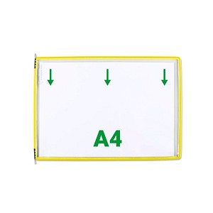 20 tarifold Sichttafeln mit 5 Aufsteckreitern DIN A4 quer gelb, Öffnung oben