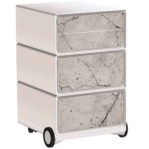 PAPERFLOW easyBox Industrial Rollcontainer weiß, bunt 61827 4 Auszüge 39,0 x 43,6 x 64,2 cm