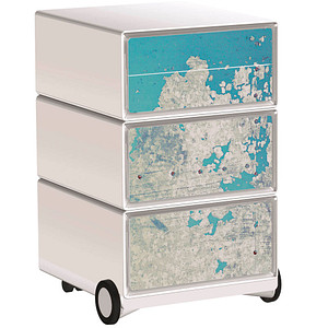 PAPERFLOW easyBox Industrial Rollcontainer weiß, bunt 61843 4 Auszüge 39,0 x 43,6 x 64,2 cm
