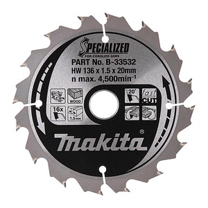 makita B-33532 SPECIALIZED Kreissägeblatt 136,0 mm, 16 Zähne, 1 St.