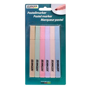 STANGER Pastell Textmarker farbsortiert, 6 St.