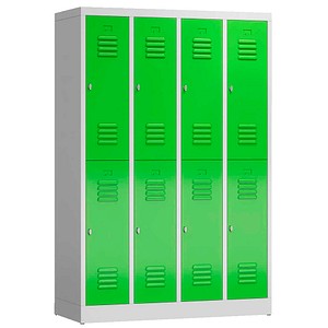 ClassiX Spind gelbgrün, lichtgrau X-520245, 8 Schließfächer 118,5 x 50,0 x 180,0 cm