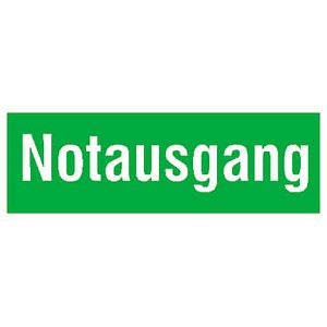 Hinweisaufkleber "Notausgang" rechteckig 29,7 x 10,5 cm, 1 St.