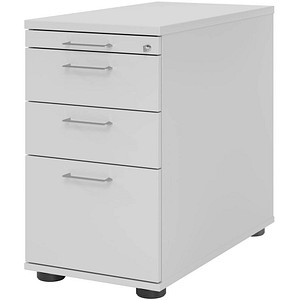 HAMMERBACHER Solid SC40 Standcontainer lichtgrau 4 Auszüge Stahl-Bügelgriff silber 42,8 x 80,0 x 72,0 - 76,0 cm