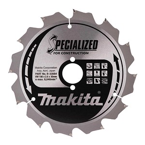 makita B-33554 SPECIALIZED Kreissägeblatt 190,0 mm, 12 Zähne, 1 St.