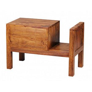 WOHNLING Nachttisch rechteckig Massivholz sheesham 60,0 x 30,0 x 40,0 cm, 1 St.