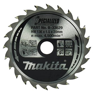 makita B-33629 SPECIALIZED Kreissägeblatt 136,0 mm, 24 Zähne, 1 St.