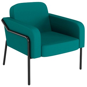 medso powered by PAPERFLOW Sessel MEDSO L Rund blau schwarz Kunststoff 75,0 x 74,3 x 73,6 cm, 1 St.