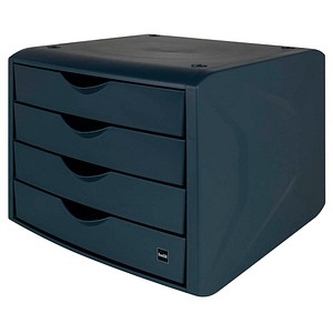 helit Schubladenbox the green chameleon  blau H6429534, DIN A4 mit 4 Schubladen, 1 St.