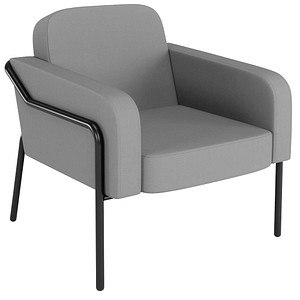 medso powered by PAPERFLOW Sessel MEDSO L Rund grau schwarz Kunststoff 75,0 x 74,3 x 73,6 cm, 1 St.