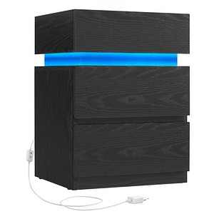 VASAGLE Nachttisch rechteckig Spanplatte schwarz 40,0 x 35,0 x 55,0 cm, 1 St.
