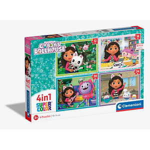 Clementoni Gabby´s Dollhouse 4 in 1 Puzzle, 12 - 24 Teile