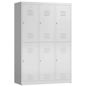 ClassiX Spind lichtgrau X-523230, 6 Schließfächer 118,5 x 50,0 x 180,0 cm