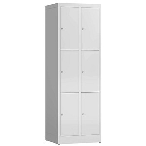 ClassiX Schließfachschrank lichtgrau X-520320, 6 Schließfächer 59,0 x 50,0 x 180,0 cm