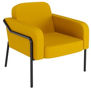 medso powered by PAPERFLOW Sessel MEDSO L Rund gelb schwarz Kunststoff 75,0 x 74,3 x 73,6 cm, 1 St.